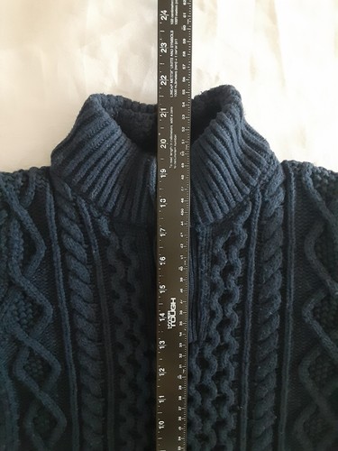 GAP KIDS NAVY BLUE CABLE KNIT SWEATER LARGE 10 - Picture 4 of 6
