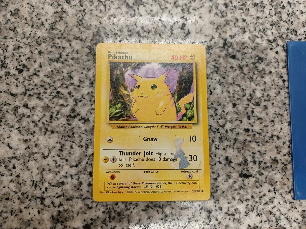 海外版初期ポケモンカードPikachu58/102.ピカチュウシャドーレス 海外版初期ポケモンカードPikachu58/102.ピカチュウシャドーレス