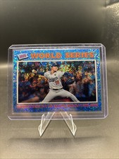 Yoshinobu Yamamoto 2026 Topps Heritage #313 World Series Light Blue Sparkle