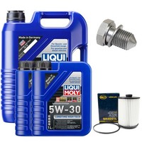 MotoröL Filter Set 5W-30 Liqui Moly 7 Liter + Schraube FüR VW Touareg 3.6 V6 FSI