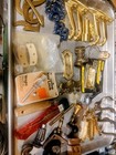 Large Vintage Hardware Lot Drawer Pulls, Brass Bakelite Glass & Door Knobs Hooks — photo 8