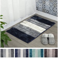 Microfibre Soft Tufted Bath Mat Shades Design Non-Slip Rug Bathroom Shower