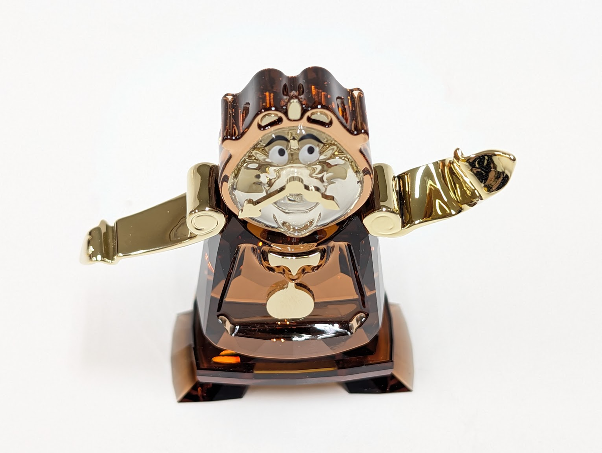 DR.arrivoスワロフスキー Swarovski Disney Beauty and the Beast Cogsworth Crystal Figurine
