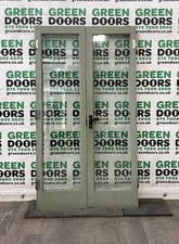 WOODEN TIMBER FRENCH DOORS THIN DOUBLE GLAZED OUTWARDS EXTERNAL THIN NARROW