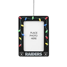 Las Vegas Raiders Christmas Tree Holiday Ornament Logo Color Lights Photo Frame
