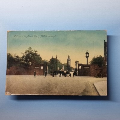 Middlesborough Postkarte um 1911 Echtfoto Yorkshire Albert Park Edwardian Boys