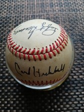 Carl Hubbell Lefty Gomez Autographed Baseball PSA Authenticated