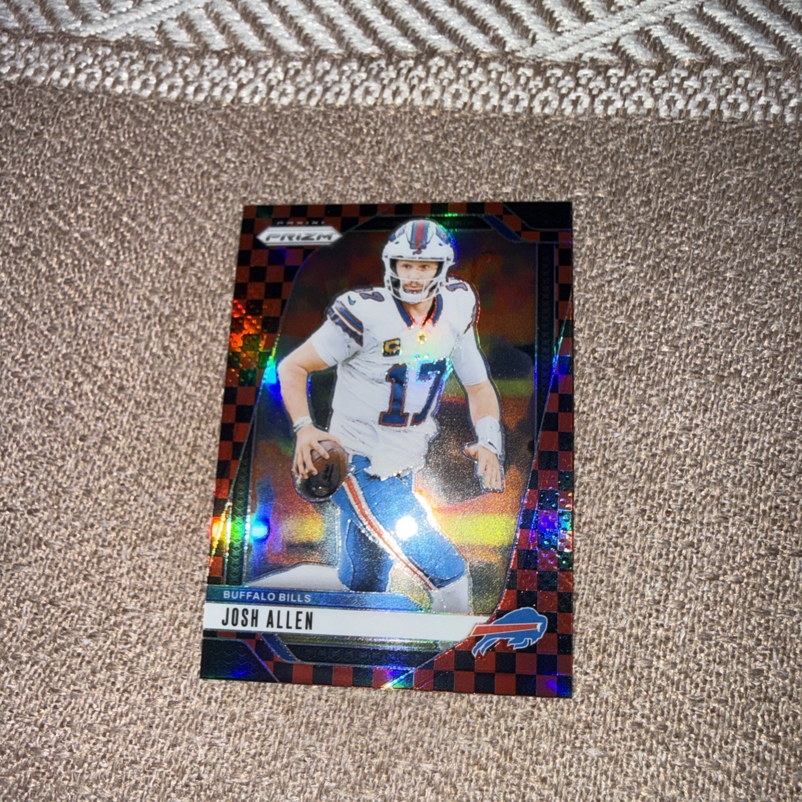 2024 Prizm Football Josh Allen Red And Black Checkerboard SP  #28 Buffalo Bills