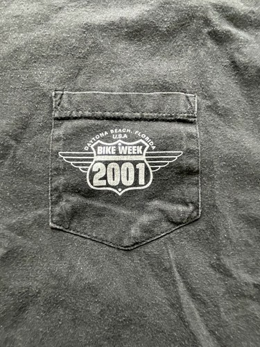 Men's Vintage Y2K, Daytona Beach Bike Week 2001 Pocket T-Shirt - Large - Picture 3 of 7