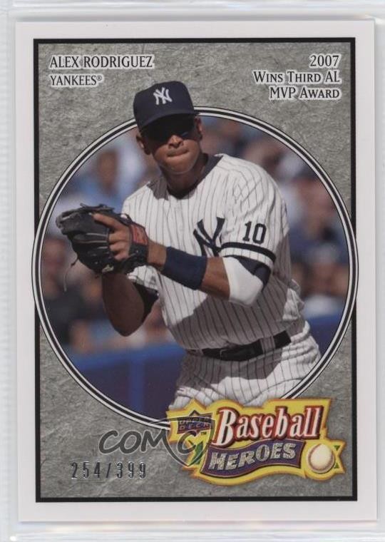 2008 Upper Deck Baseball Heroes Charcoal 254/399 Alex Rodriguez #115 0t2