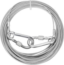 15ft Tie-Out Cable for Small Medium Dogs up to 50 Pounds,Dog 15ft, sliver