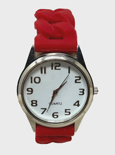Quartz Watch Silicone Stretch Red Band 35mm c...