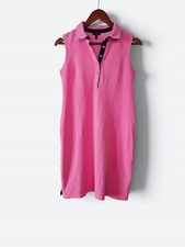 Talbots Pique Stretch Cotton Preppy Sleeveless Collar Polo Tennis Shift Dress S