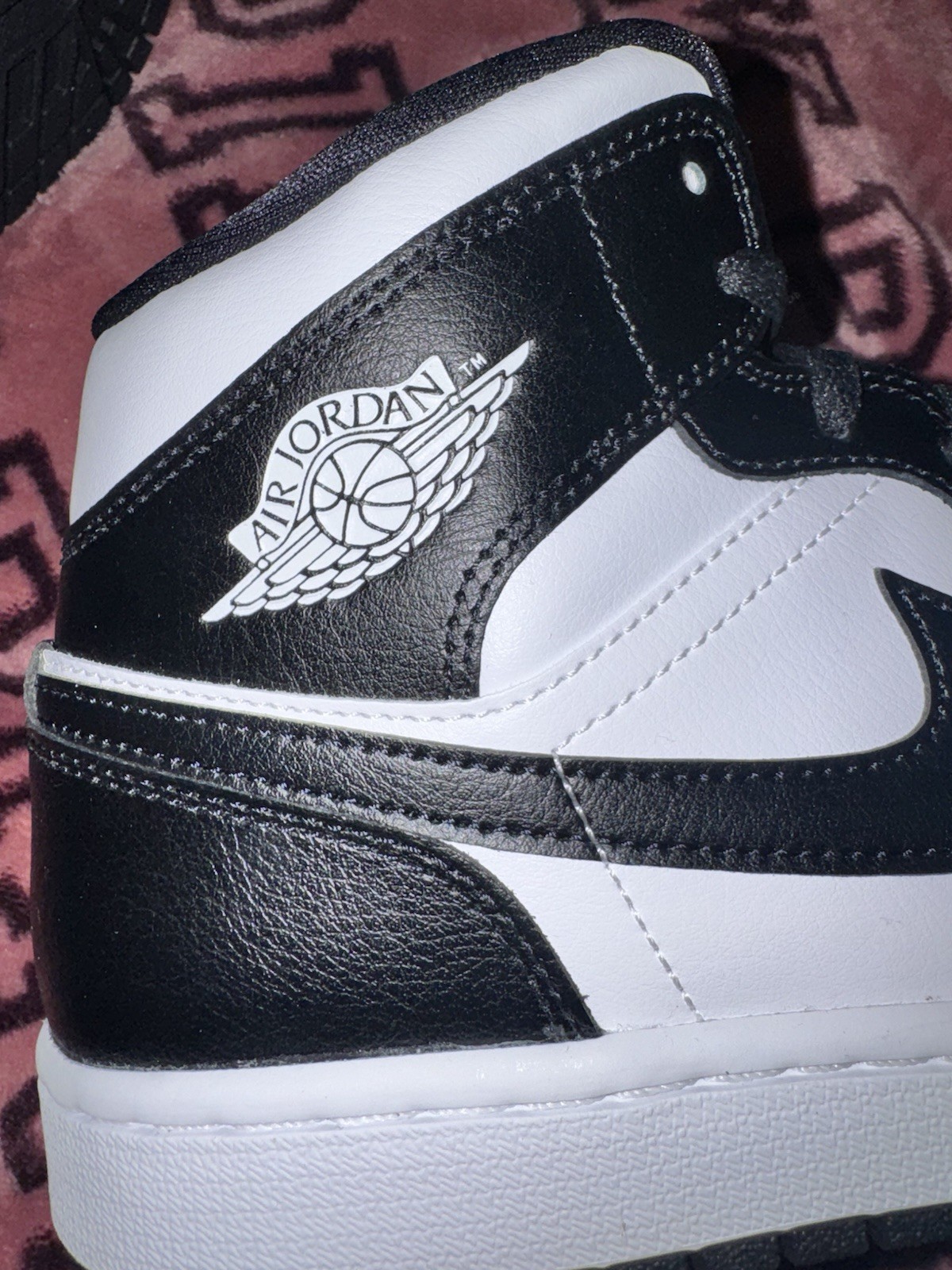 Nike Air Jordan 1 Mid Panda Black White (Women's Sizes  12 )(Men’s Sizes   10.5) thumbnail 7