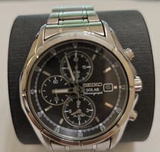 Seiko V172-0AB0 Solar Chronograph V172-0A0 BLACK DIAL A ONE