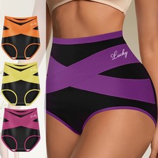 Ladies High Waist Tummy Control Panties Shaping Cross Strap Briefs Women