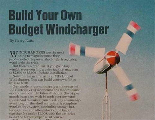 Windmill Plans 1978 HowTo Build PLANS “Build Your Own Budget Windcharger”