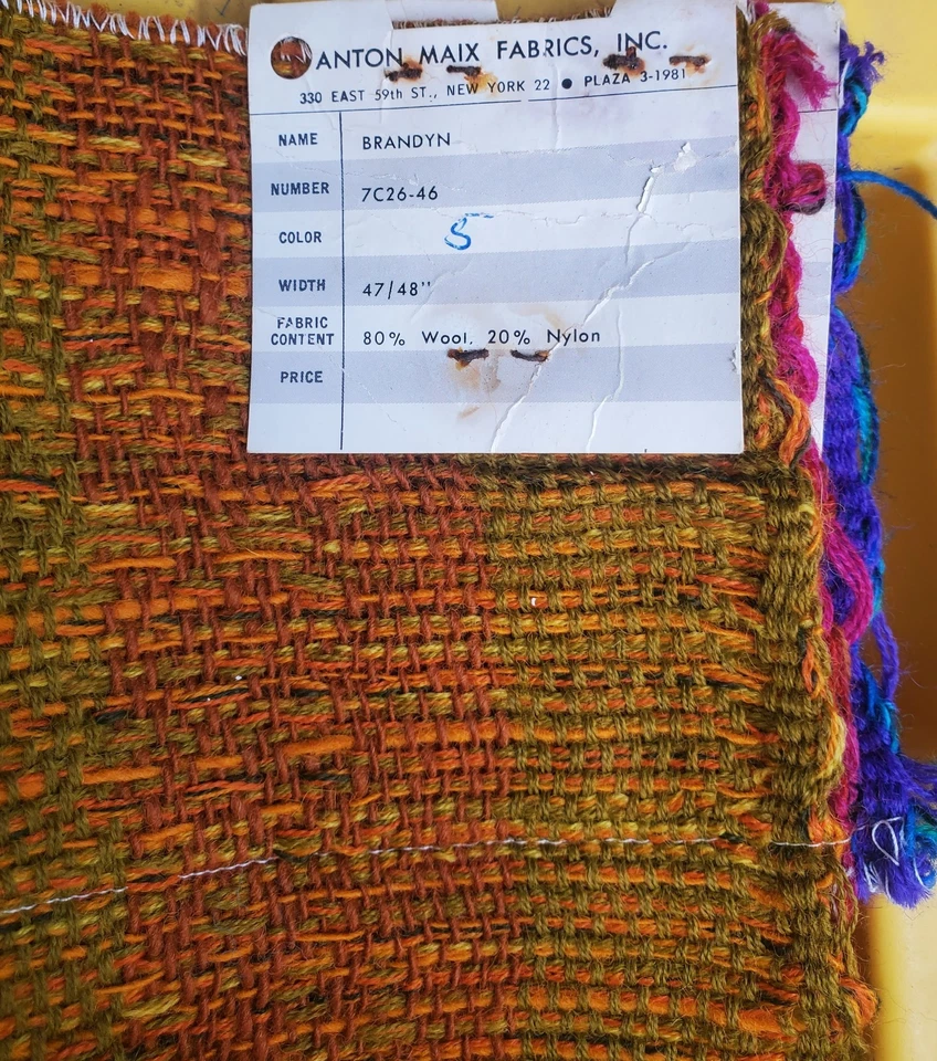 Vintage Anton Maix Inc. Brandyn Wool Blend Fabric 47" (7C26-46) Germany - Image 2 of 4