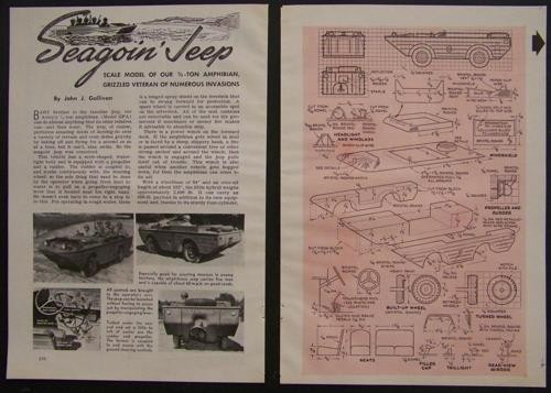 WWII ARMY Jeep anfibia modello GPA 1945 come costruire PIANI 8" modellino in legno - Foto 2 di 2