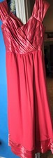Stunning Vintage 70s Lined Dark Pink Gown Dress Handmade Heavy Small Med