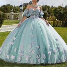 Elegant Sweetheart Neck Shiny QuinceaneraDress Off The Shoulder Party Prom Dress