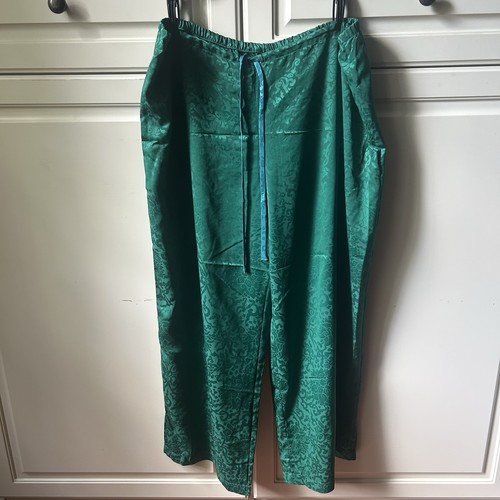 Nwt NATORI Pajamas PJ’S Set Floral Mandarin Collar Top Pants Emerald Green XL - Picture 13 of 21