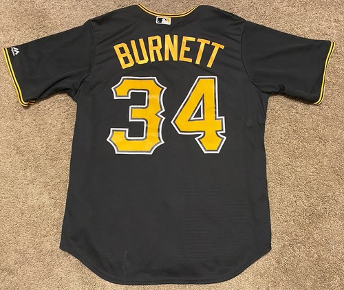 AJ Burnett #34 Pittsburgh Pirates MLB Stitched Majestic Baseball Jersey Large!