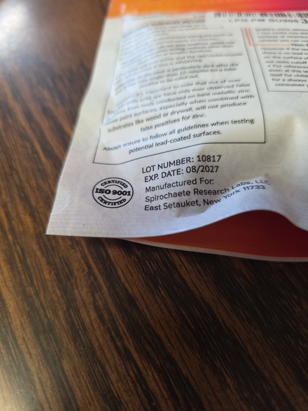 SCITUS, LEAD TEST SWABS FOR HOUSE PAINT  NO MESS EASY TO USE 90 COUNT EXP 8 2027