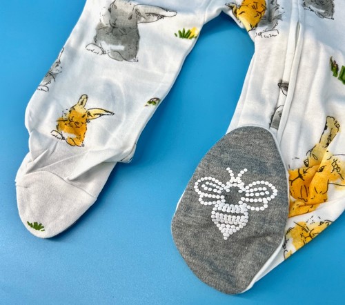 NWT Burt’s Bees Baby Bunny Bunnies One Piece Long Sleeve Pajamas 0-3 Months - Picture 6 of 7