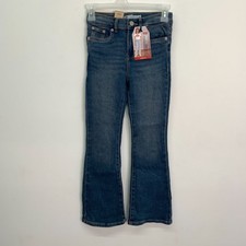 Levi's Girls Youth 726 High Rise Flare Stretch Blue Denim Jeans Size 8