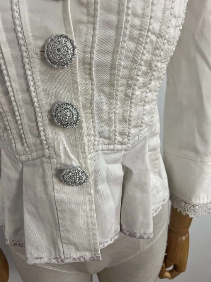 Chaqueta de algodón blanca para mujer Dolce Gabbana talla 42 Foto 3 de 4