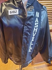 Nashville Music City Jacket VTG Black Satin West Ark Made in USA Country Large
