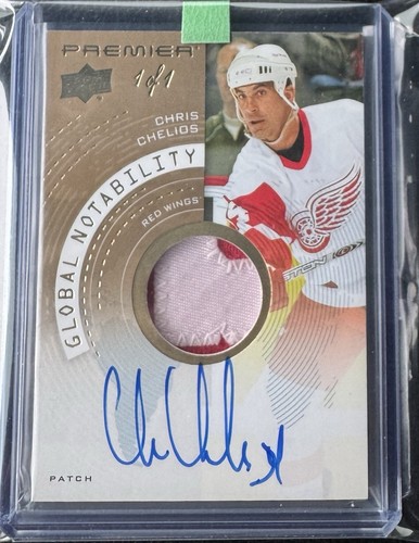 Chris Chellios 2023-24 Upper Deck Premier Global Notability 1/1 Patch Auto 🔥