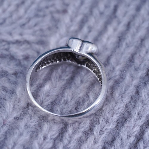 Gr. 7, Vintage Sterling Silber 925 Verlobungsring mit cz Herz - Bild 3 von 8