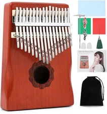 KaLimba Thumb Piano 17 Keys, Red Portable Mbira Finger with Study... 