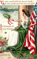 Patriotic American Heroes Memorial Day Postcard