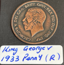 KING GEORGE V ONE PENNY COIN 1933 GAP FILLER