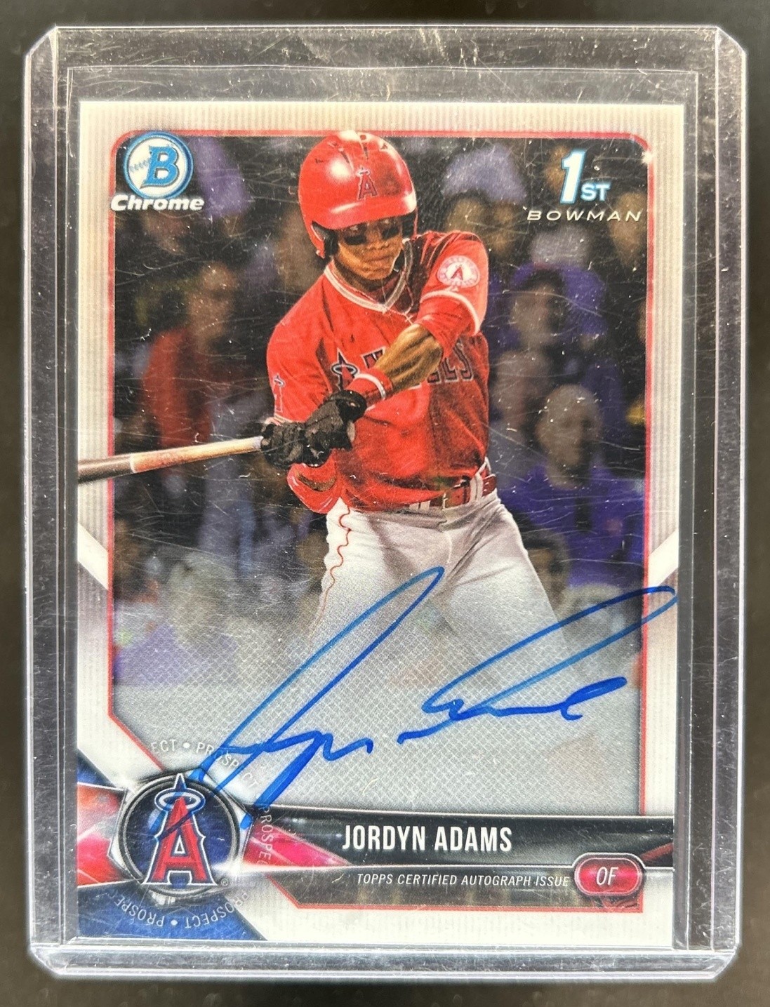 2018 Bowman Draft Jordyn Adams Chrome Auto 1st Prospect #CDA-JA Angels