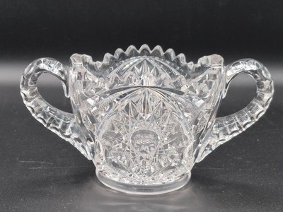 Vintage American Brilliant Period Cut Glass Sugar Bowl, 3.5''