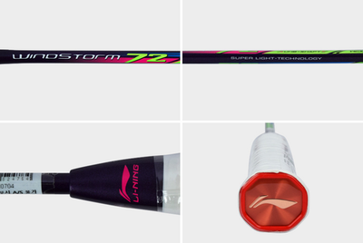 バドミントンLI-NING WindStorm 72 LI-NING Windstorm 72 Badminton Racket Racquet G6 6U(72g) Pink