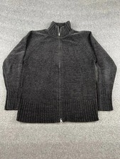 Denim Co Black Acrylic Full-Zip Sweater Size Small