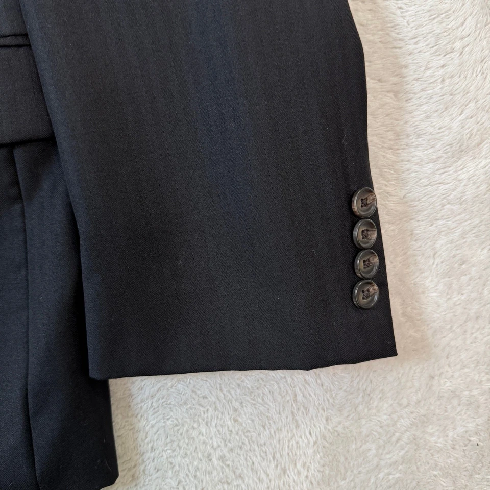 Lauren Ralph Lauren Hombres 42S Negro Lana Traje Chaqueta Pantalones 35x28 Informal Preppy Foto 3 de 4