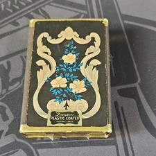 Duratone Plastic Coated Vintage Playing Cards Floral Design with Decorative Box