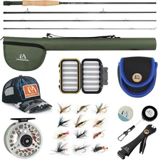 Fly Fishing Combo Kit Carbon Fiber 9ft 7wt Reel Flies Travel Case