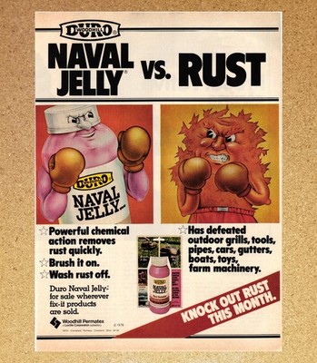 Duro Naval Jelly vs Rust Boxing Knock Out Rust - Magazine Print Ads Poster 1978