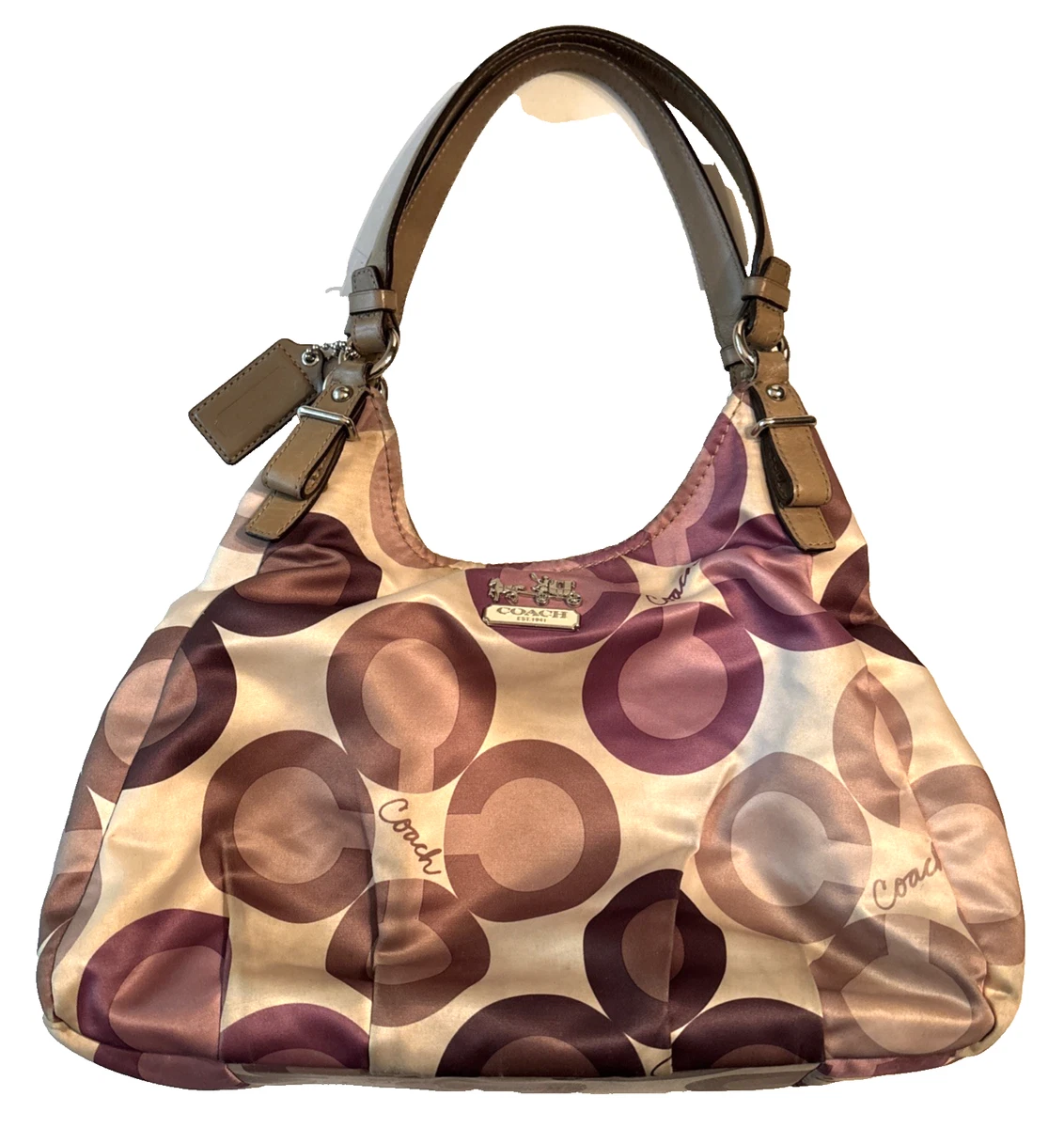 【希少】コーチ マディソン オプアート マギー 茶 Coach Bag Coach Maggie Shoulder Bag Medium Bags & Handbags for Women for