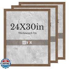 VCK 24x30 Brown Poster Frames 3 Pack, High-End Wood Wide Border P