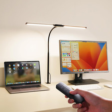 Dual-Head LED Desk Lamp for Office Home, Adjustable Flexible Eye-Caring Desk Lig