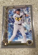 2025 Topps Holiday - Christian Yelich #H25 Holiday Silver Glitter