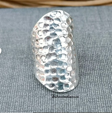 Solid 925 Sterling Silver Ring, Wide Band Ring, Hammered Wide Fidget BanAll Size